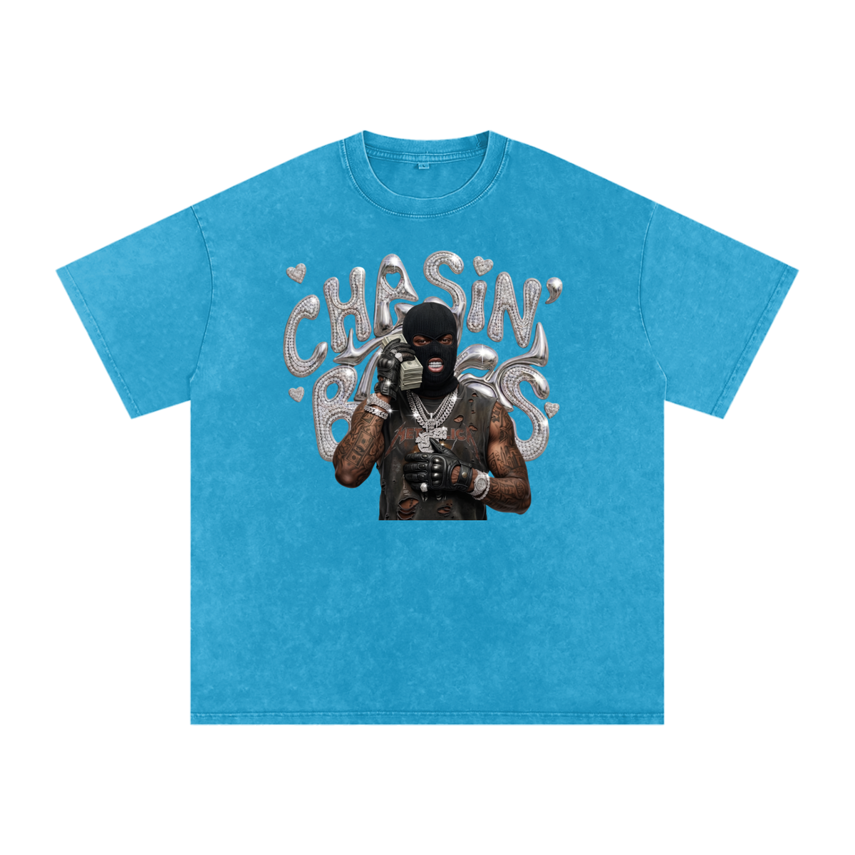 Snow Washed Oversized Cotton T-Shirt