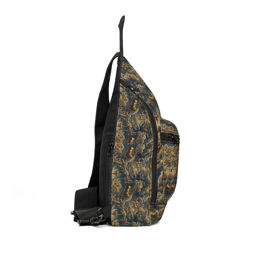 JESUS Marble Sling Bag — Rustic Earth Toned Crossbody Pack