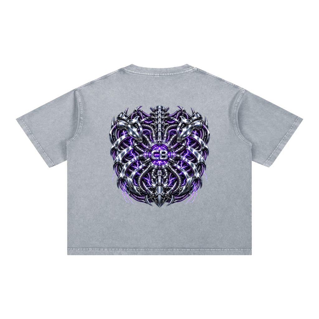 Mineral Wash Boxy Cotton T-Shirt (CYBORG)