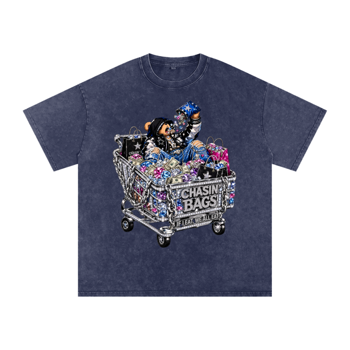 IF I EAT BEARY ON Snow Washed Oversized Cotton T-Shirt