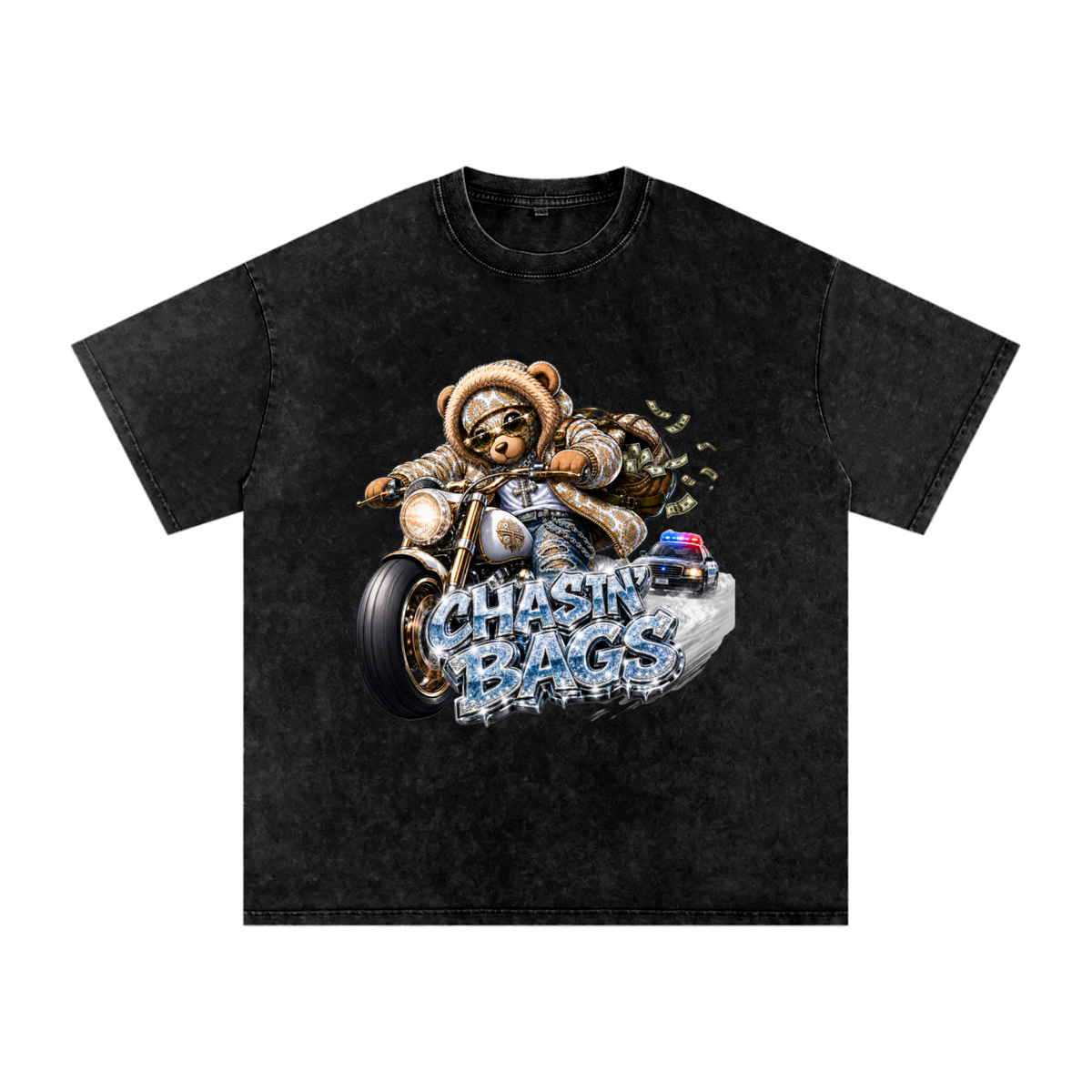 THE CHASE Snow Washed Oversized Cotton T-Shirt