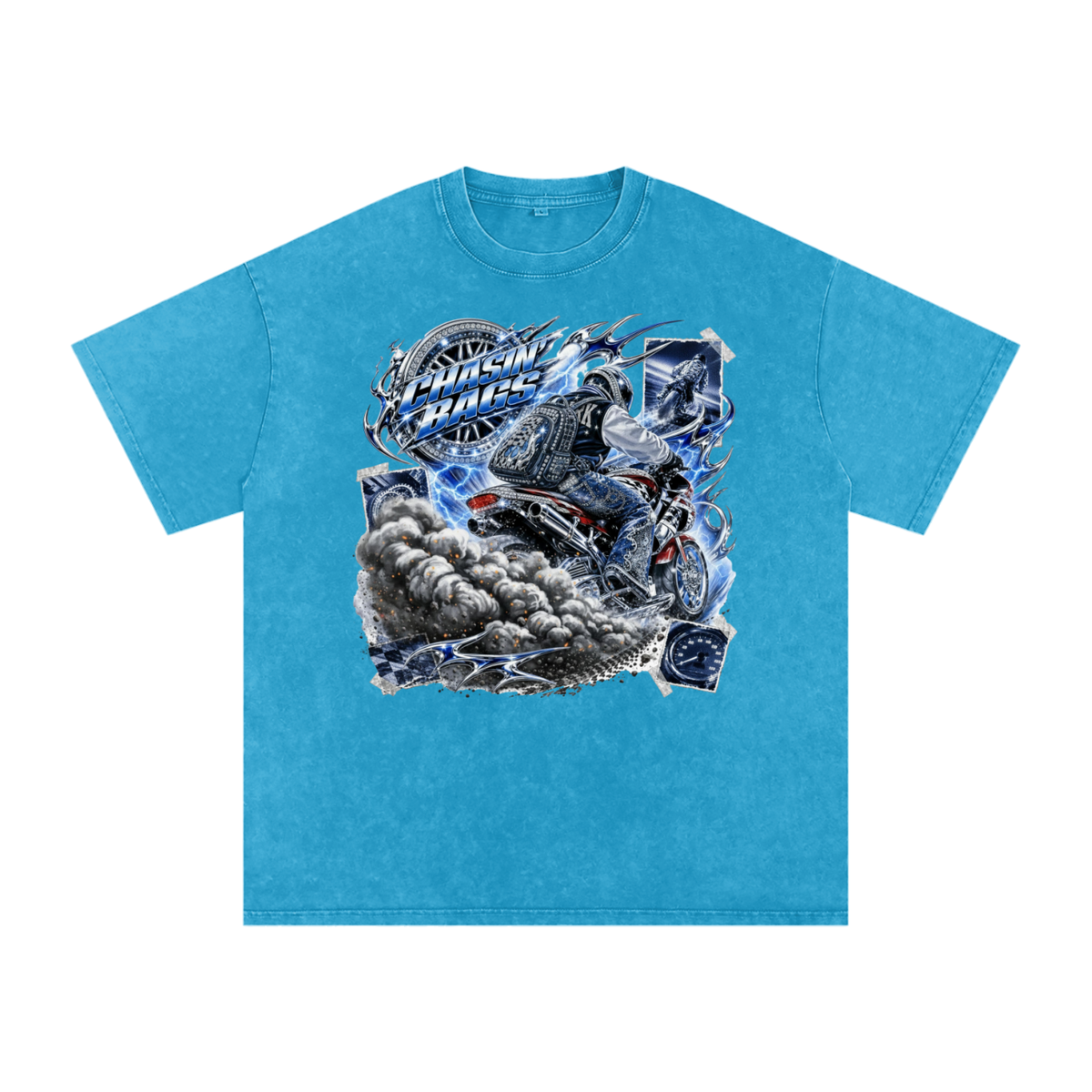 Snow Washed Oversized Cotton T-Shirt