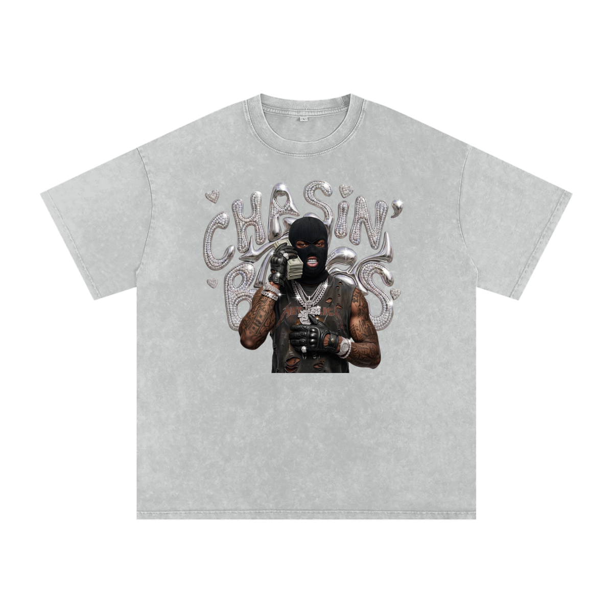 Snow Washed Oversized Cotton T-Shirt