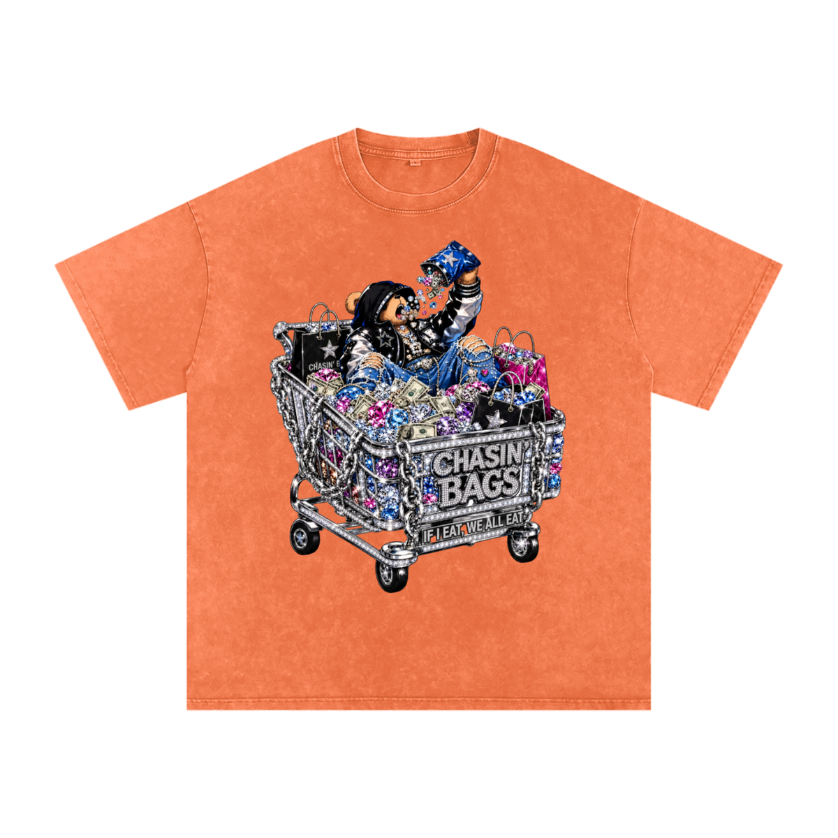 IF I EAT BEARY ON Snow Washed Oversized Cotton T-Shirt