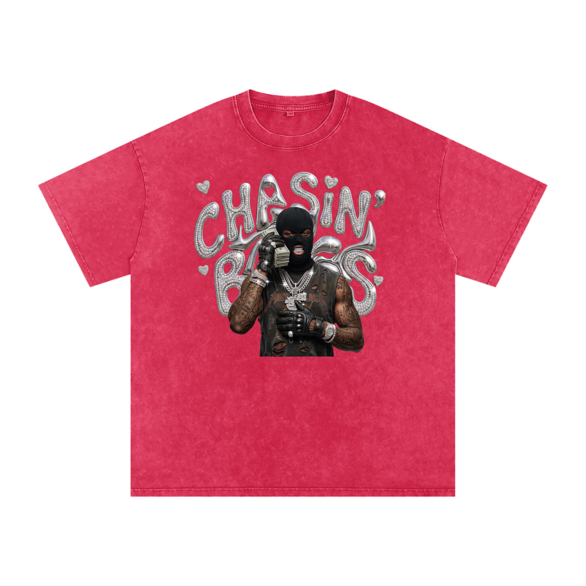 Snow Washed Oversized Cotton T-Shirt
