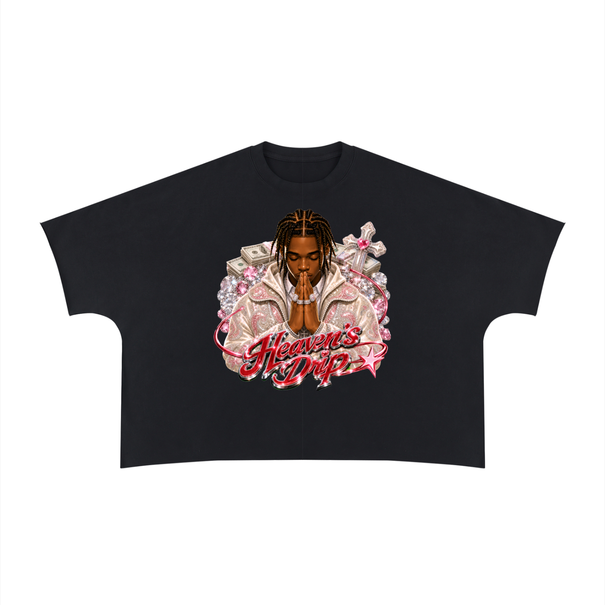 PRAY Unisex Heavyweight Boxy Raw Edge T-Shirt