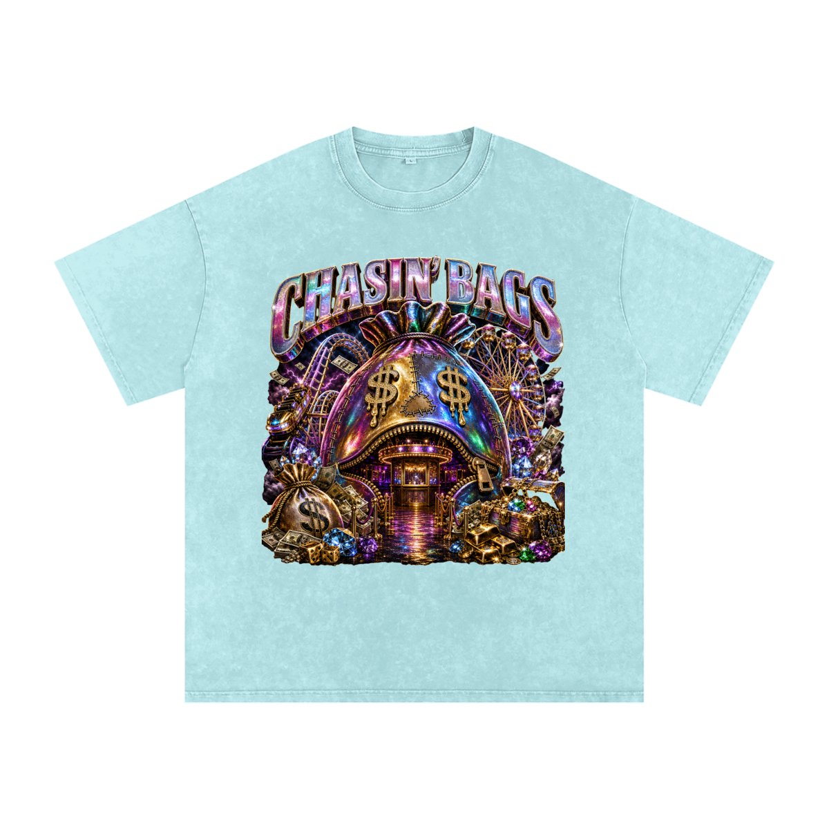 Snow Washed Oversized Cotton T-Shirt