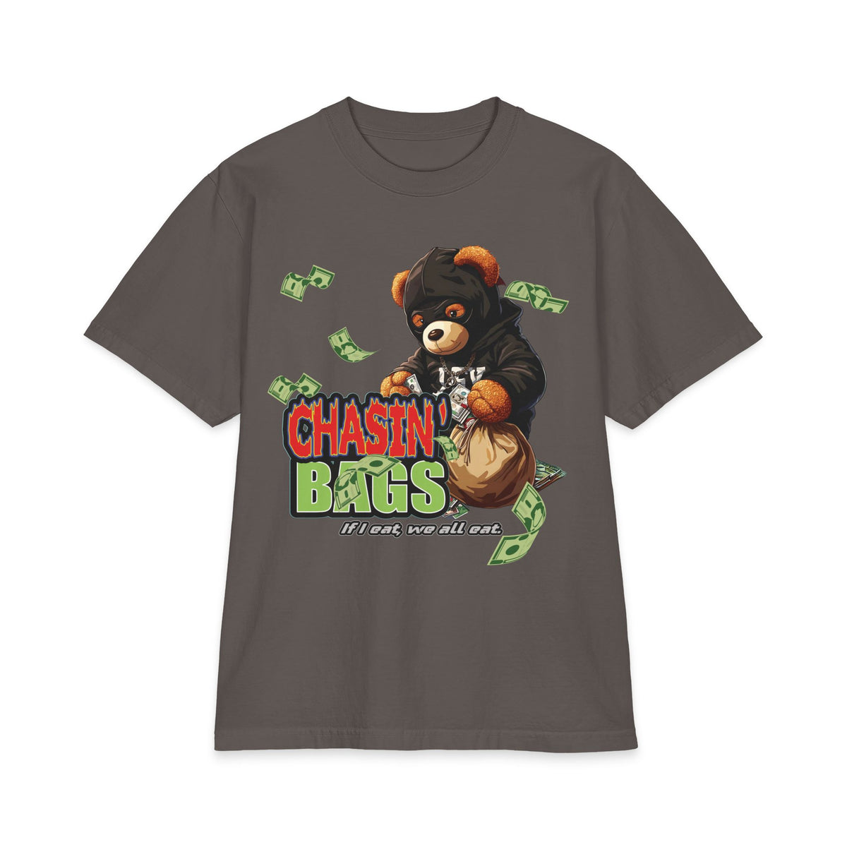 Chasin' Bags Bear Graphic Tee — Money Hustle Streetwear T-Shirt
