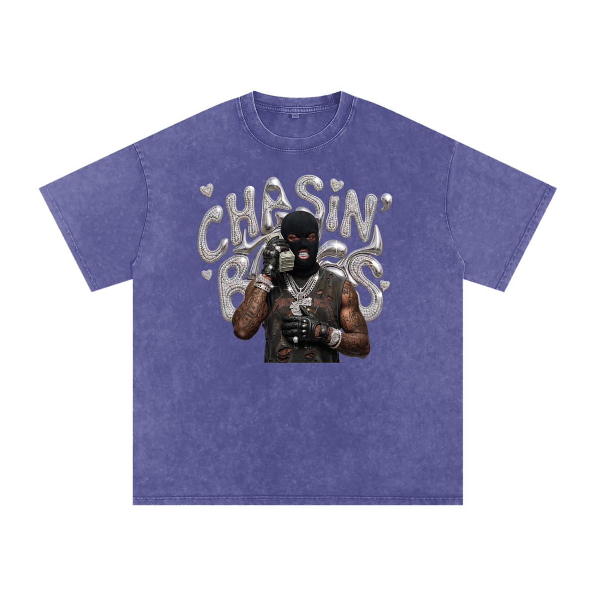 Snow Washed Oversized Cotton T-Shirt