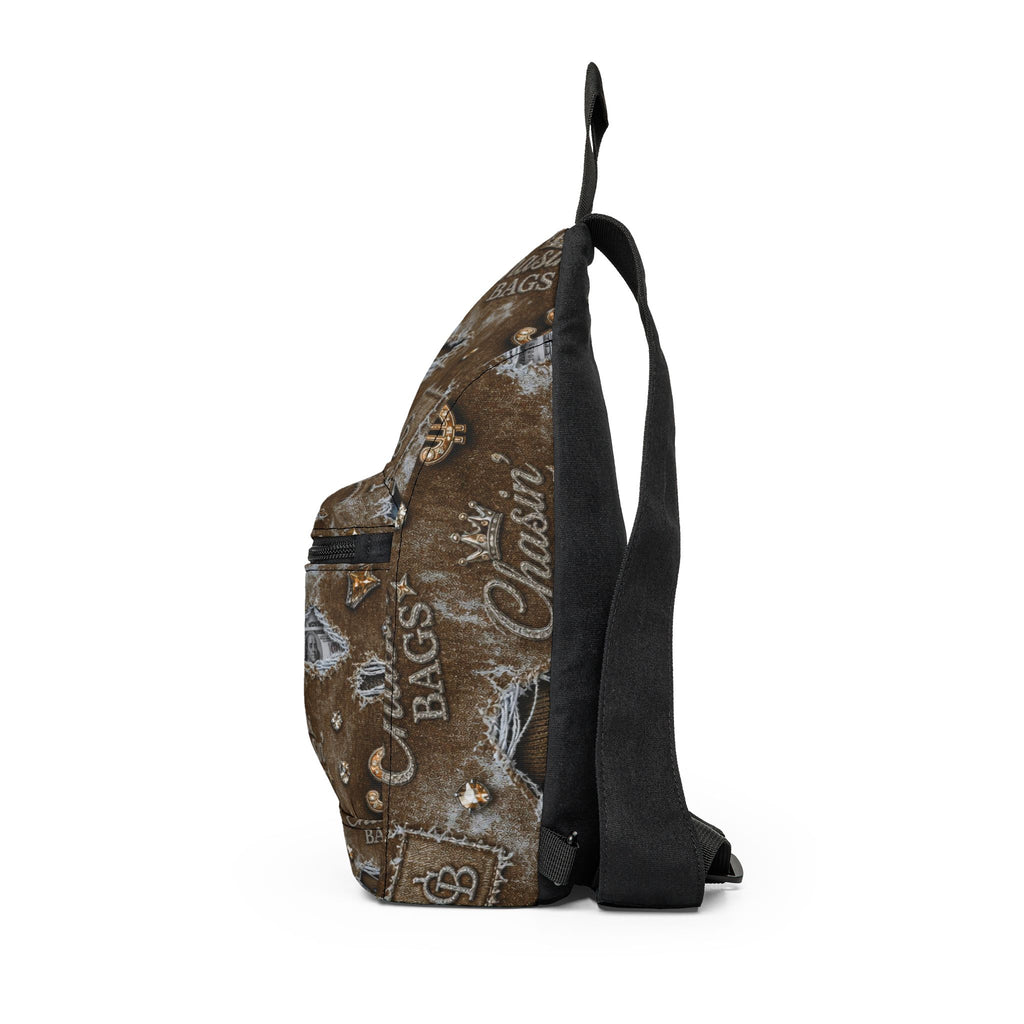 Sling Bag — 'Chasin' Bags' Dollar Sign Brown Streetwear Crossbody
