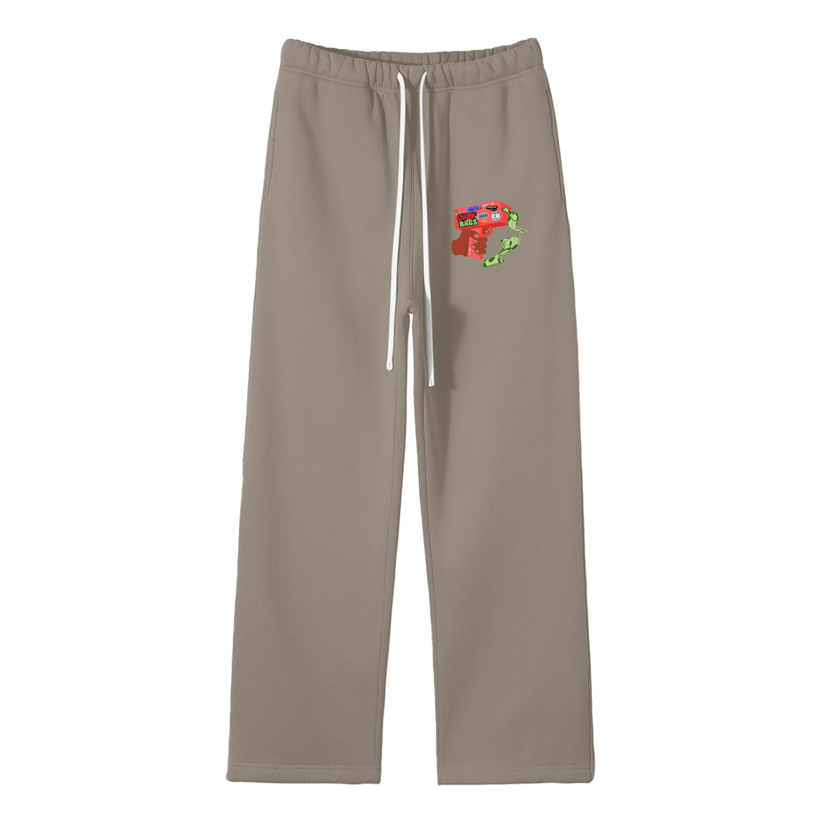 MG Unisex Solid Color Fleece Straight Leg Pants