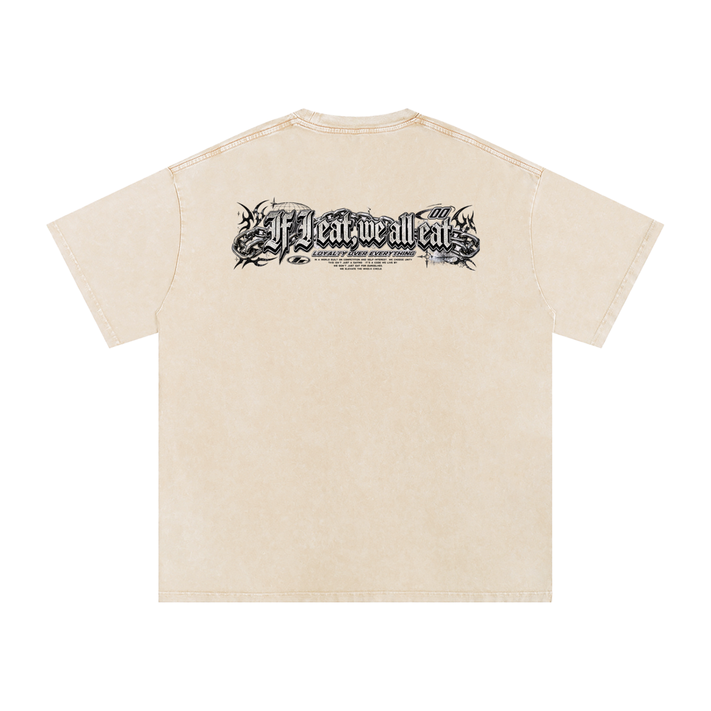 IF I EAT BEARY ON Snow Washed Oversized Cotton T-Shirt
