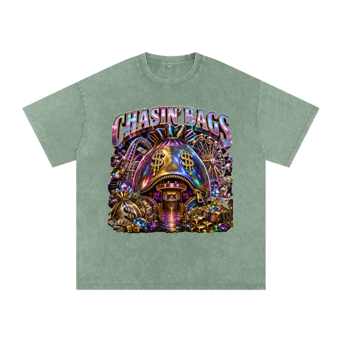 Snow Washed Oversized Cotton T-Shirt
