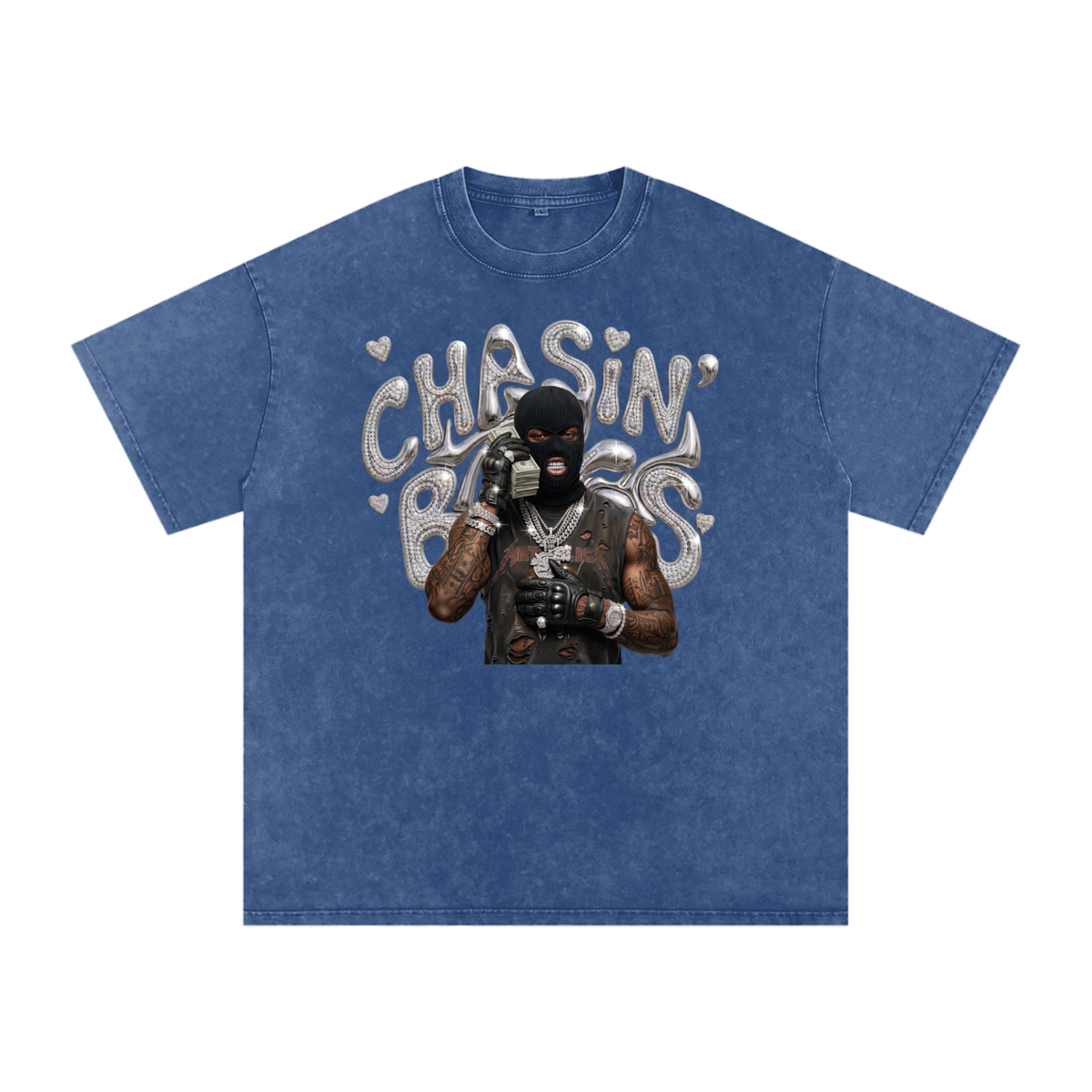 Snow Washed Oversized Cotton T-Shirt