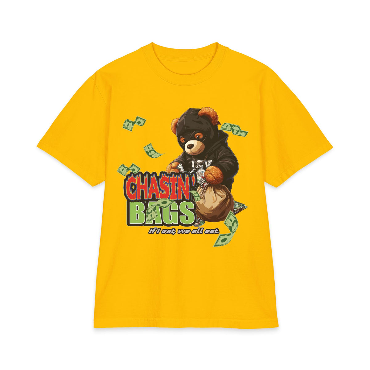 Chasin' Bags Bear Graphic Tee — Money Hustle Streetwear T-Shirt