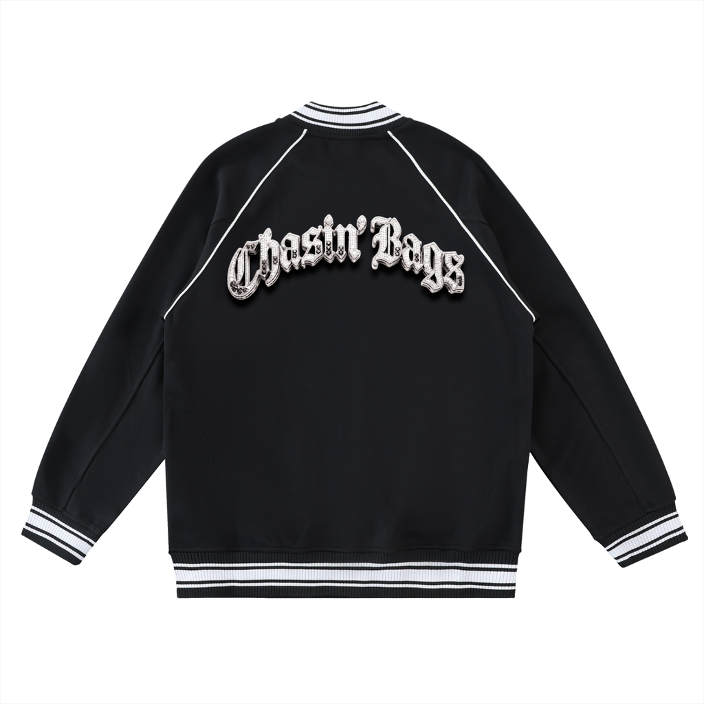 CB Contrast Trim Raglan Varsity Jacket