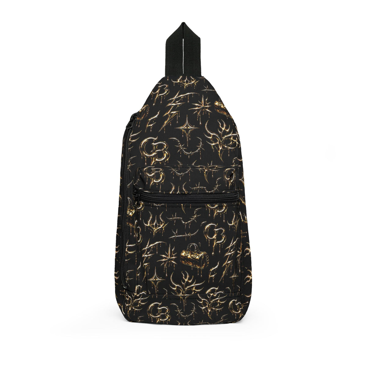 GOLD N BLACK Sling Bag — Black Vintage Pattern Crossbody
