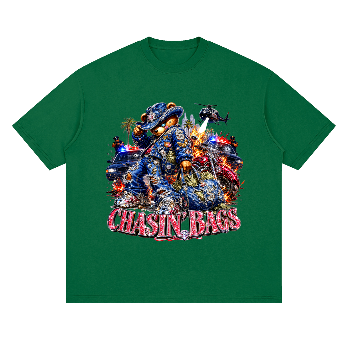 Chaotic cowboy beary Streetwear Loose Drop Shoulder T-Shirt