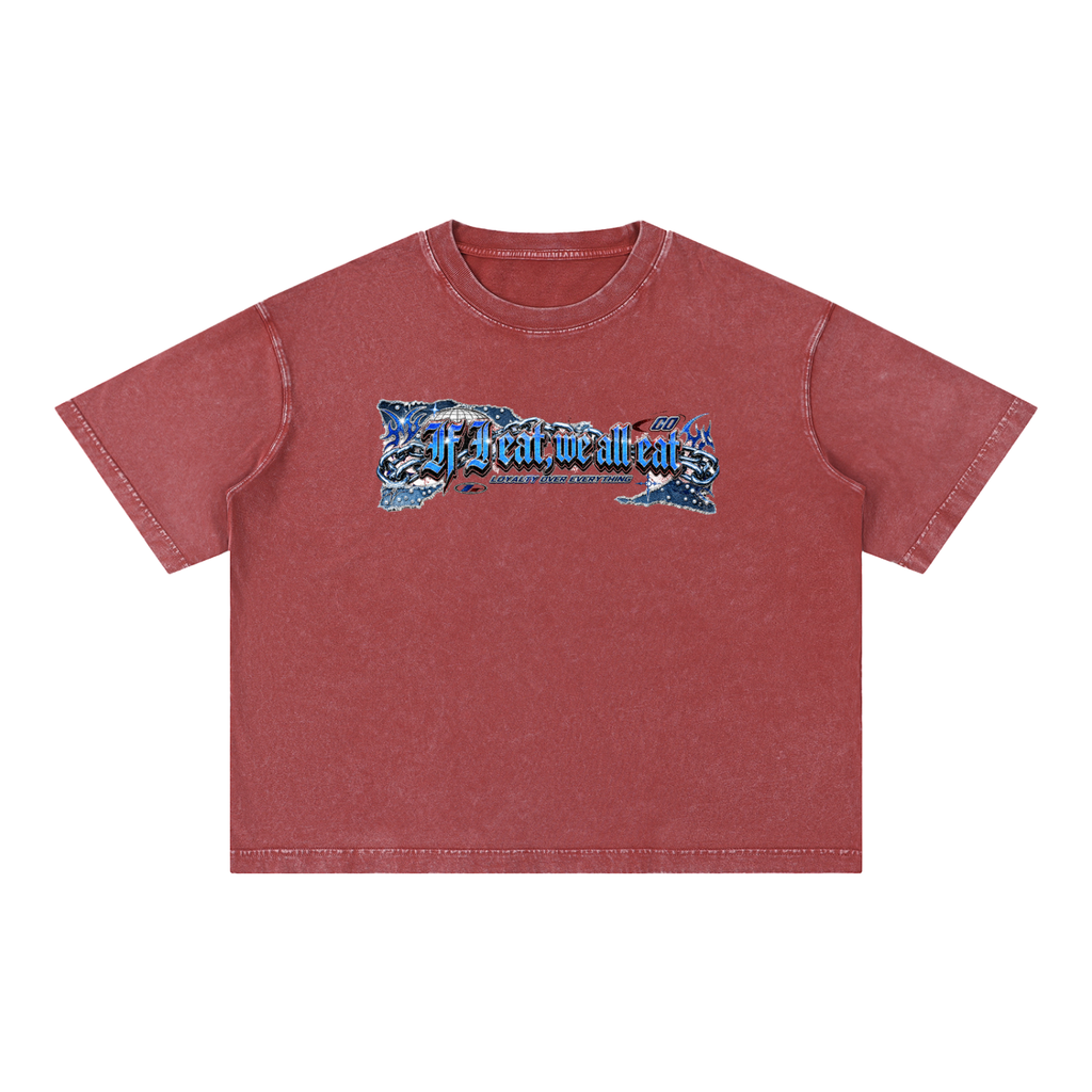 IF I EAT..Mineral Wash Boxy Cotton T-Shirt