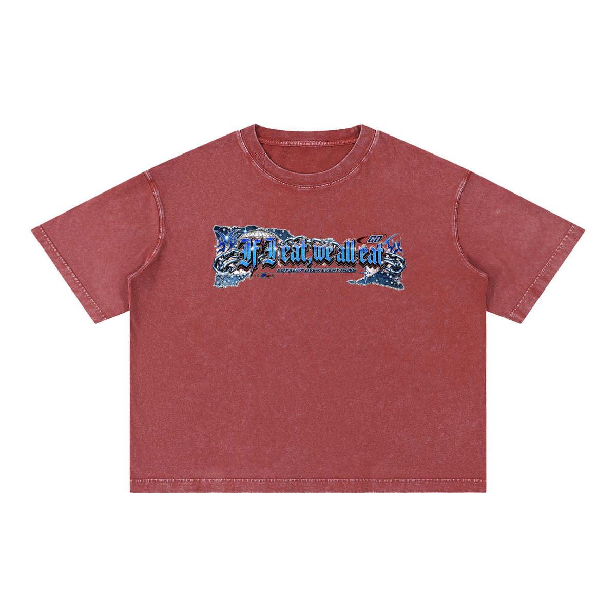 IF I EAT..Mineral Wash Boxy Cotton T-Shirt