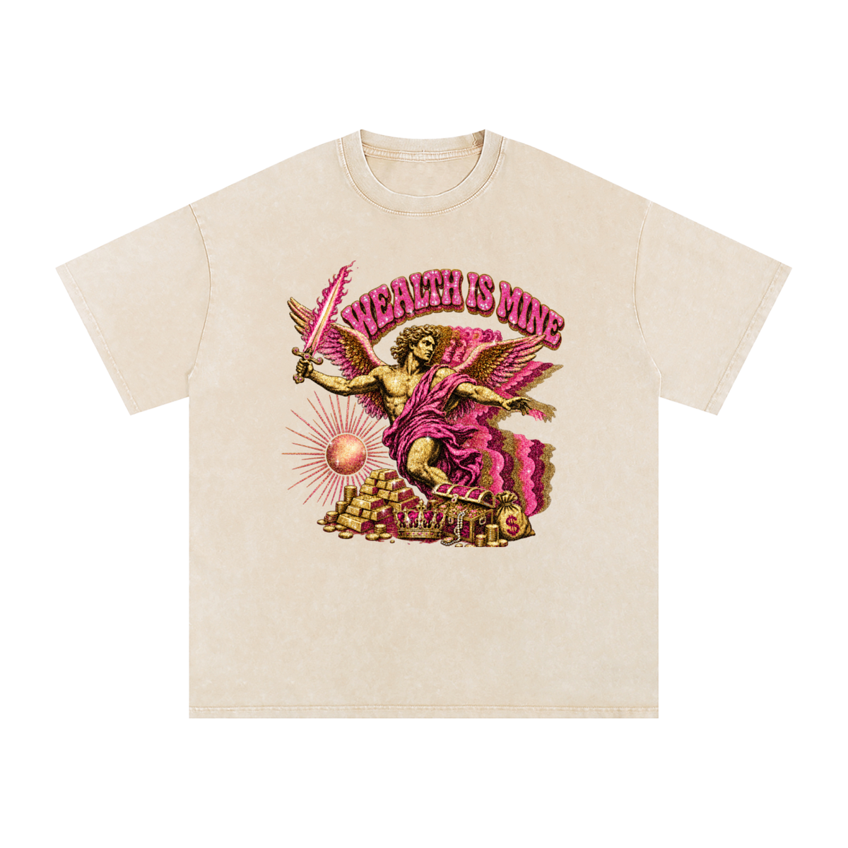 Snow Washed Oversized Cotton T-Shirt
