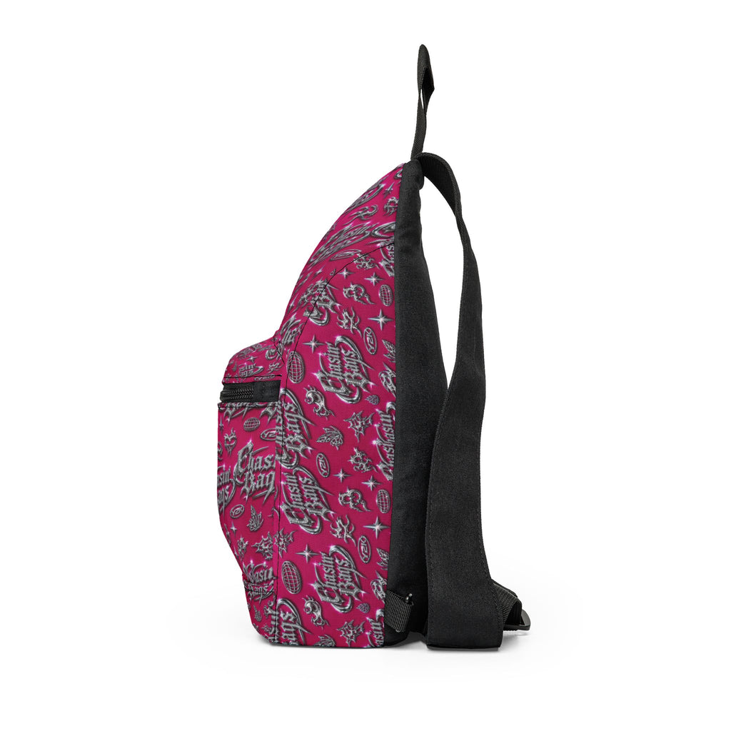 Pink ‘Cruisin’ Boys’ Graphic Sling Bag — Retro Skate Star Hipster Crossbody