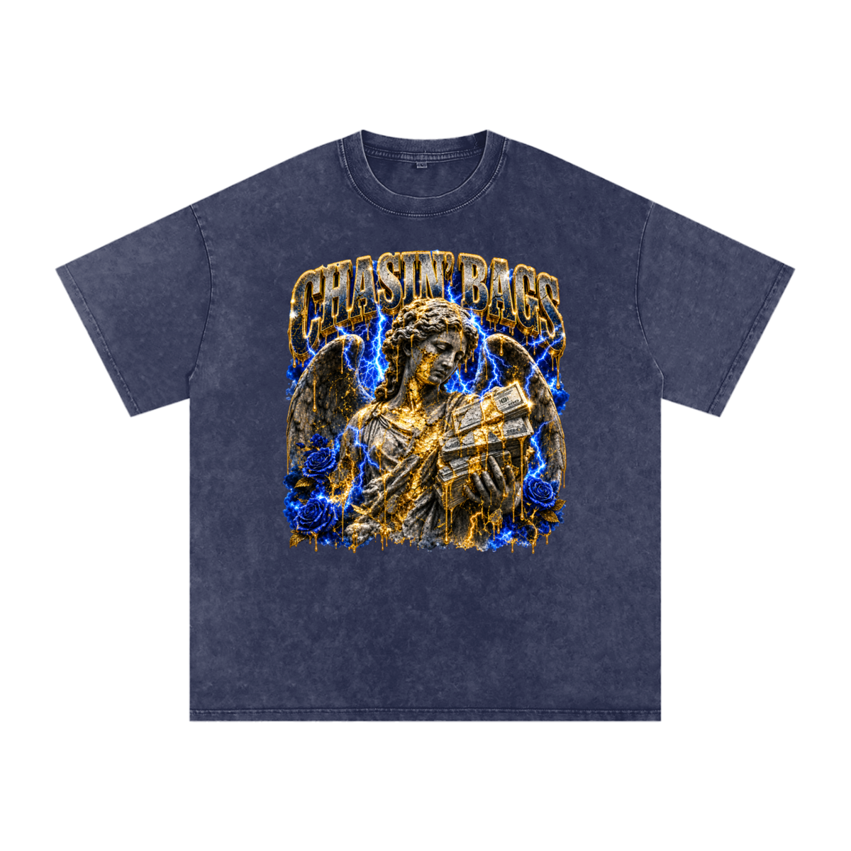 Snow Washed Oversized Cotton T-Shirt