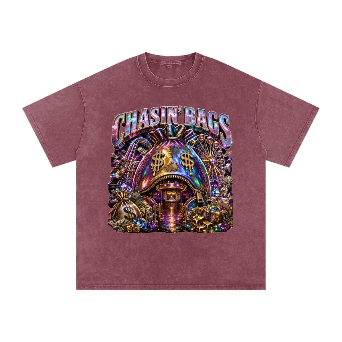 Snow Washed Oversized Cotton T-Shirt