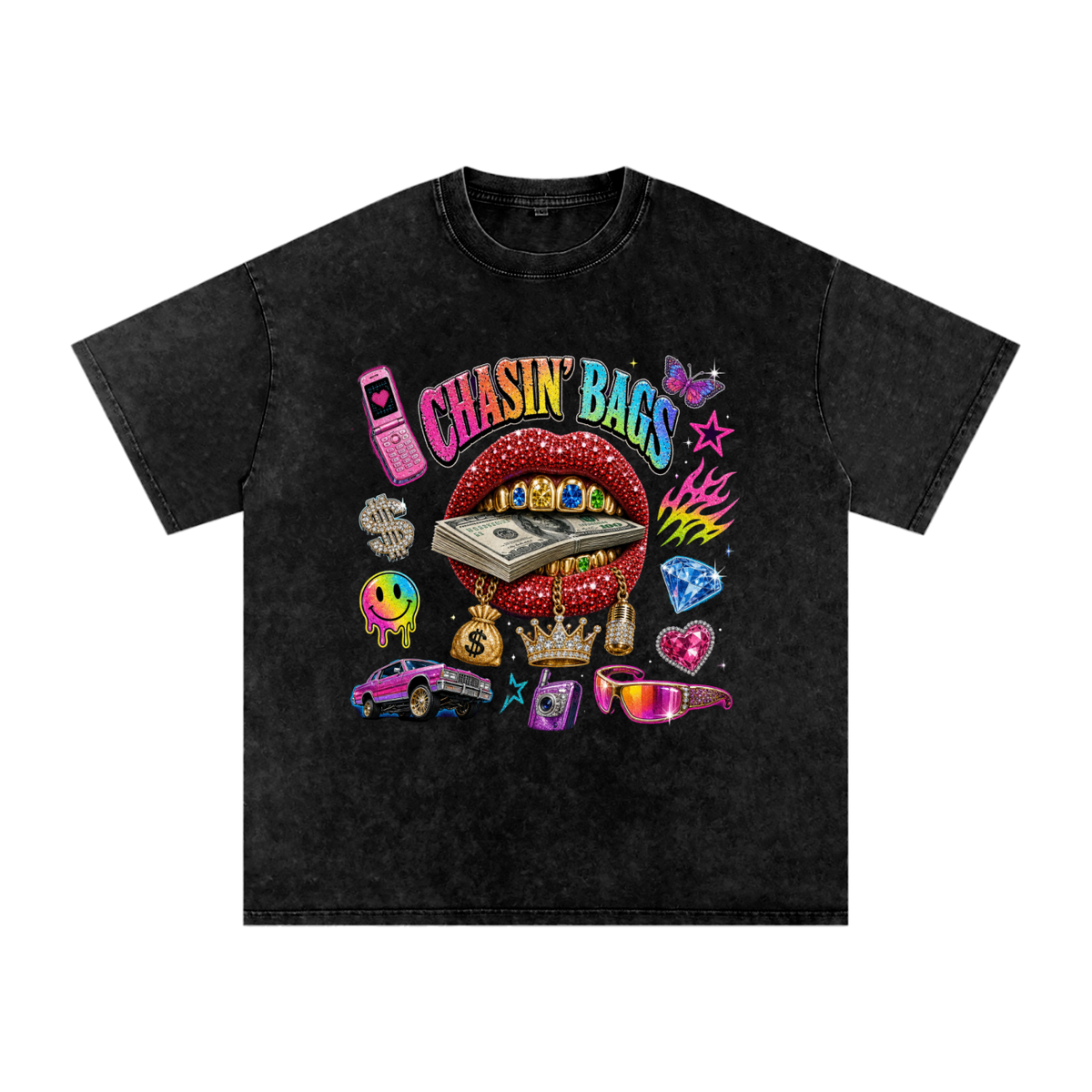 Snow Washed Oversized Cotton T-Shirt