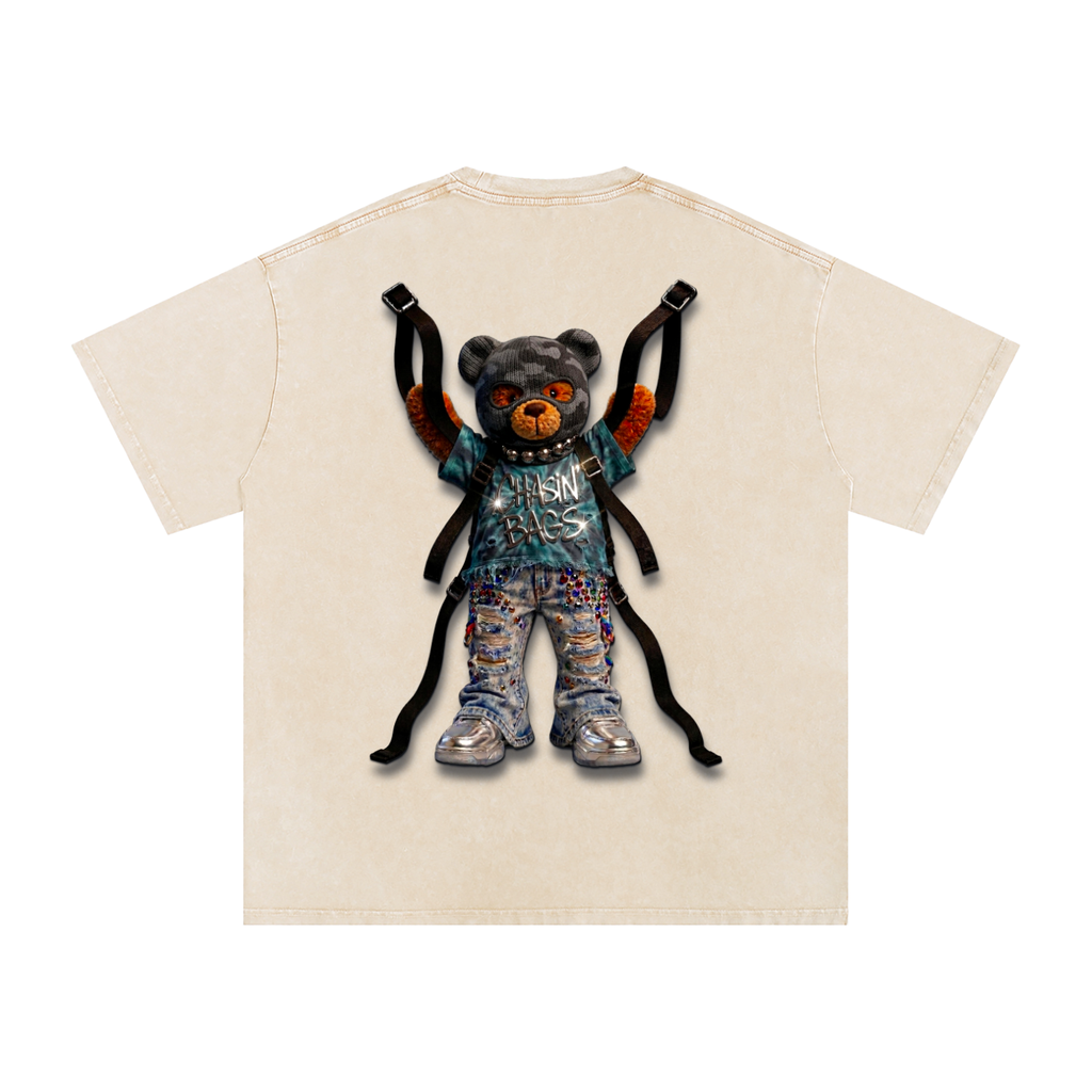 Snow Washed Oversized Cotton T-Shirt