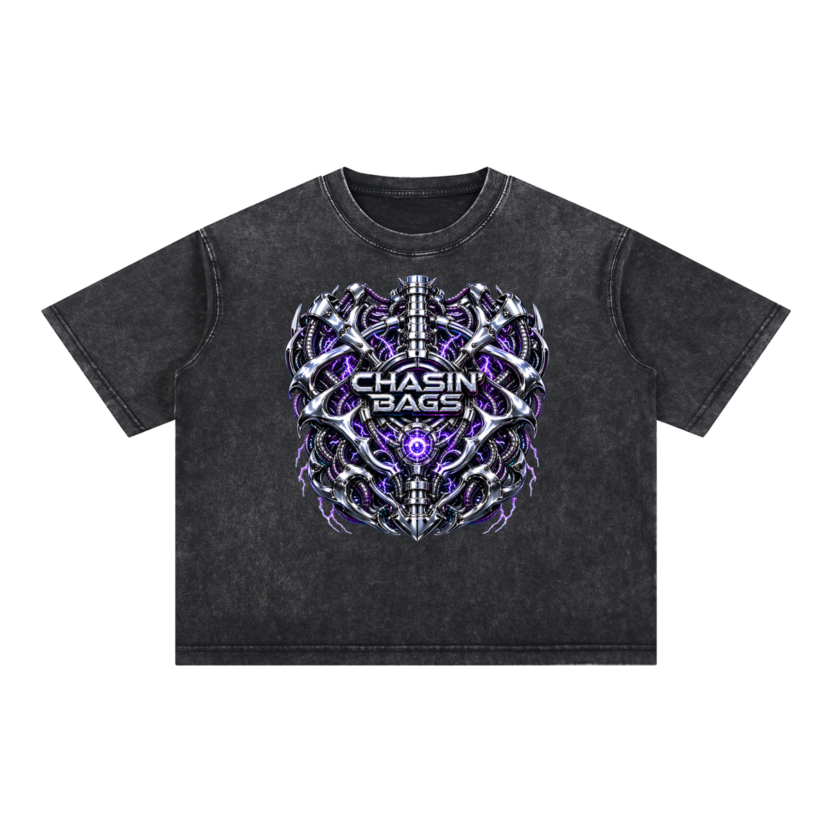 Mineral Wash Boxy Cotton T-Shirt (CYBORG)