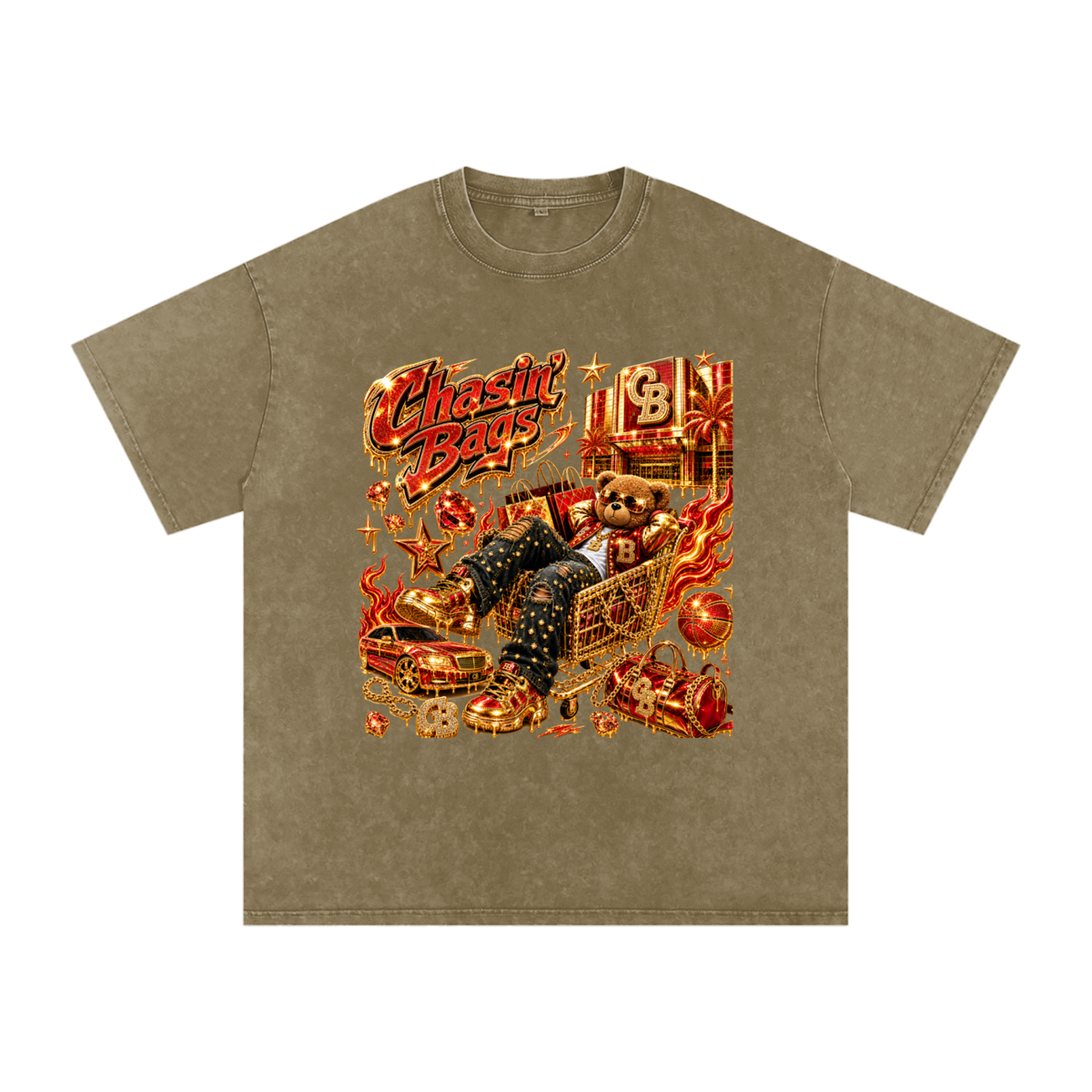 Snow Washed Oversized Cotton T-Shirt