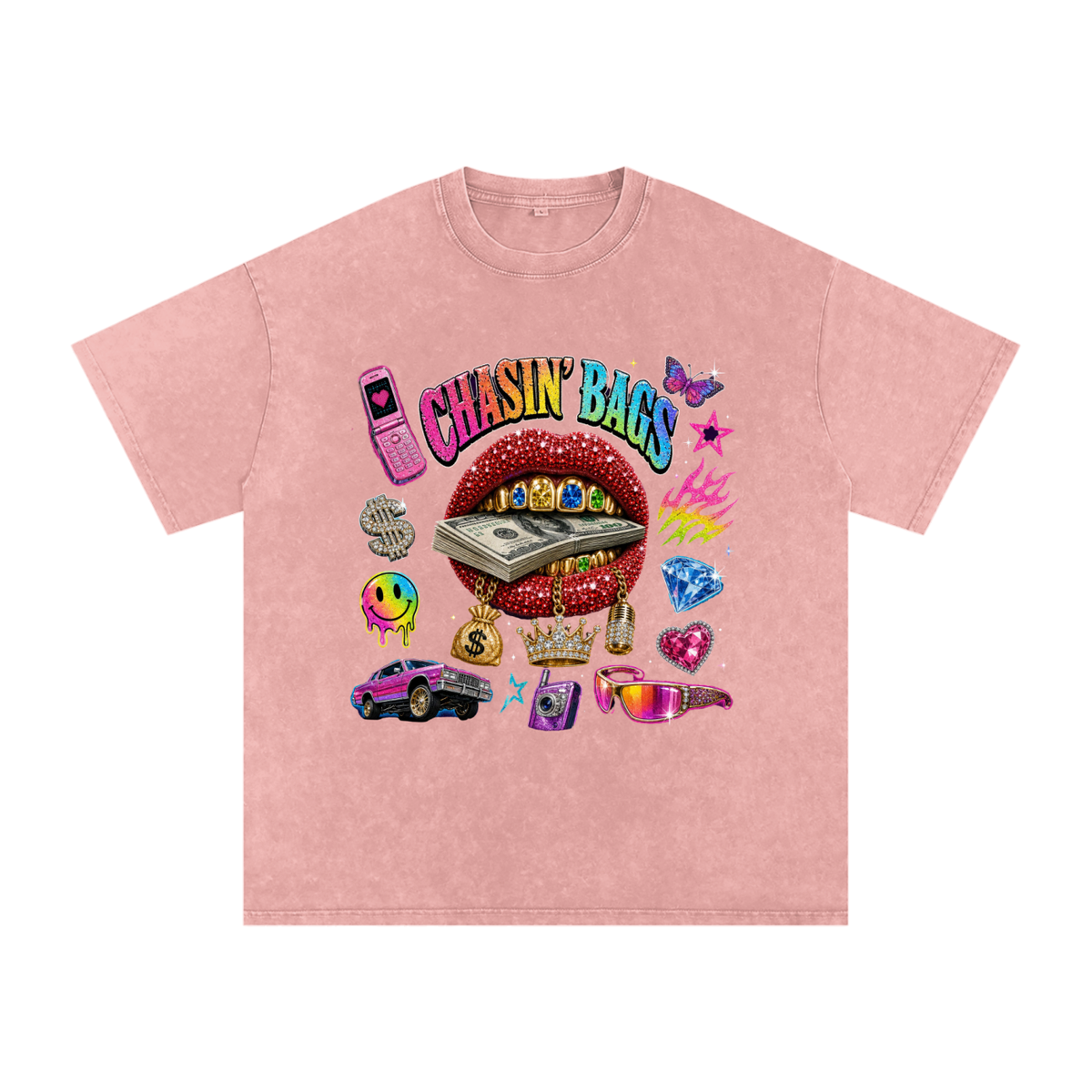 Snow Washed Oversized Cotton T-Shirt