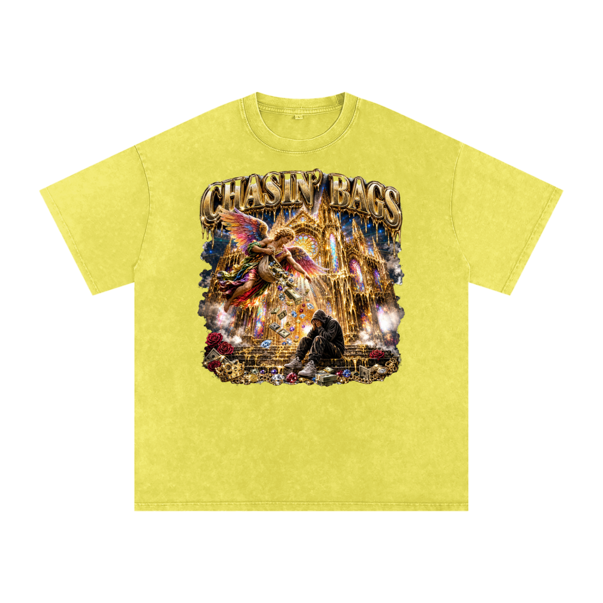 Snow Washed Oversized Cotton T-Shirt