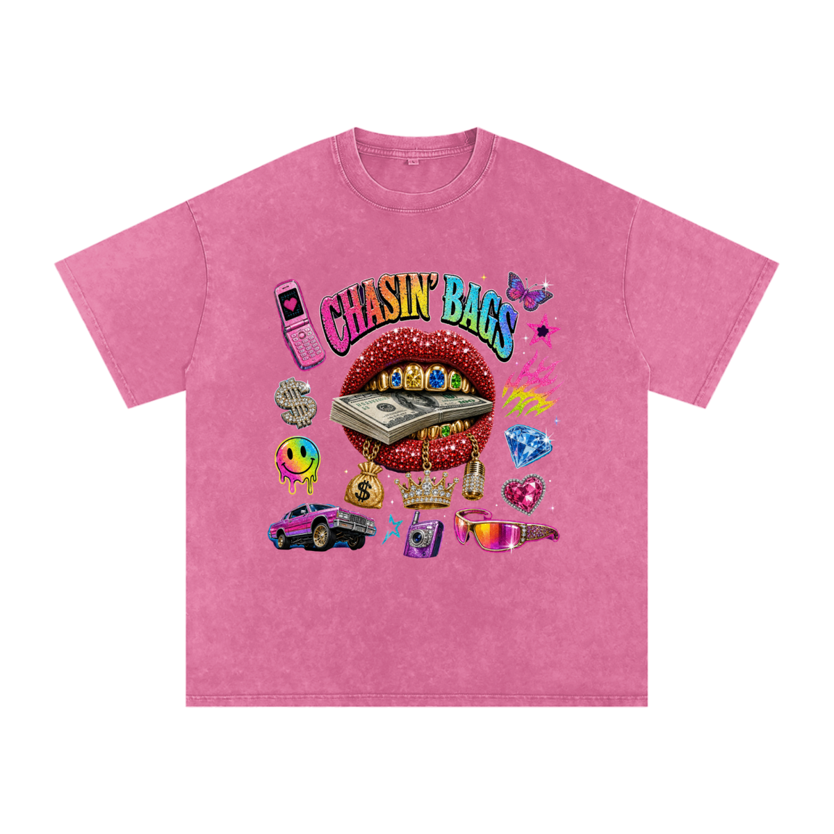 Snow Washed Oversized Cotton T-Shirt