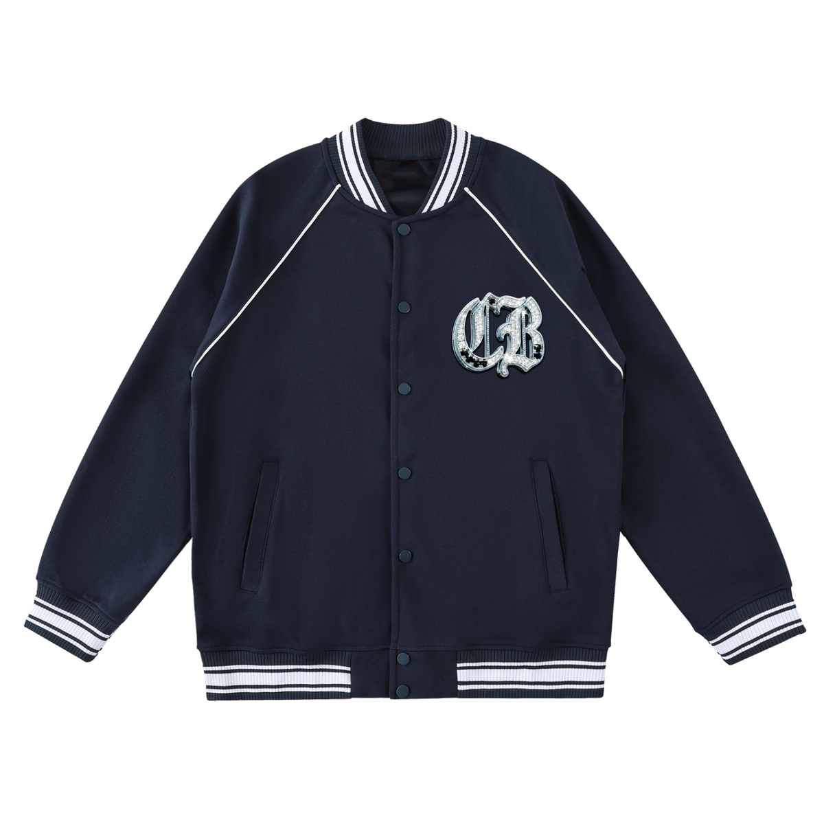 CB Contrast Trim Raglan Varsity Jacket