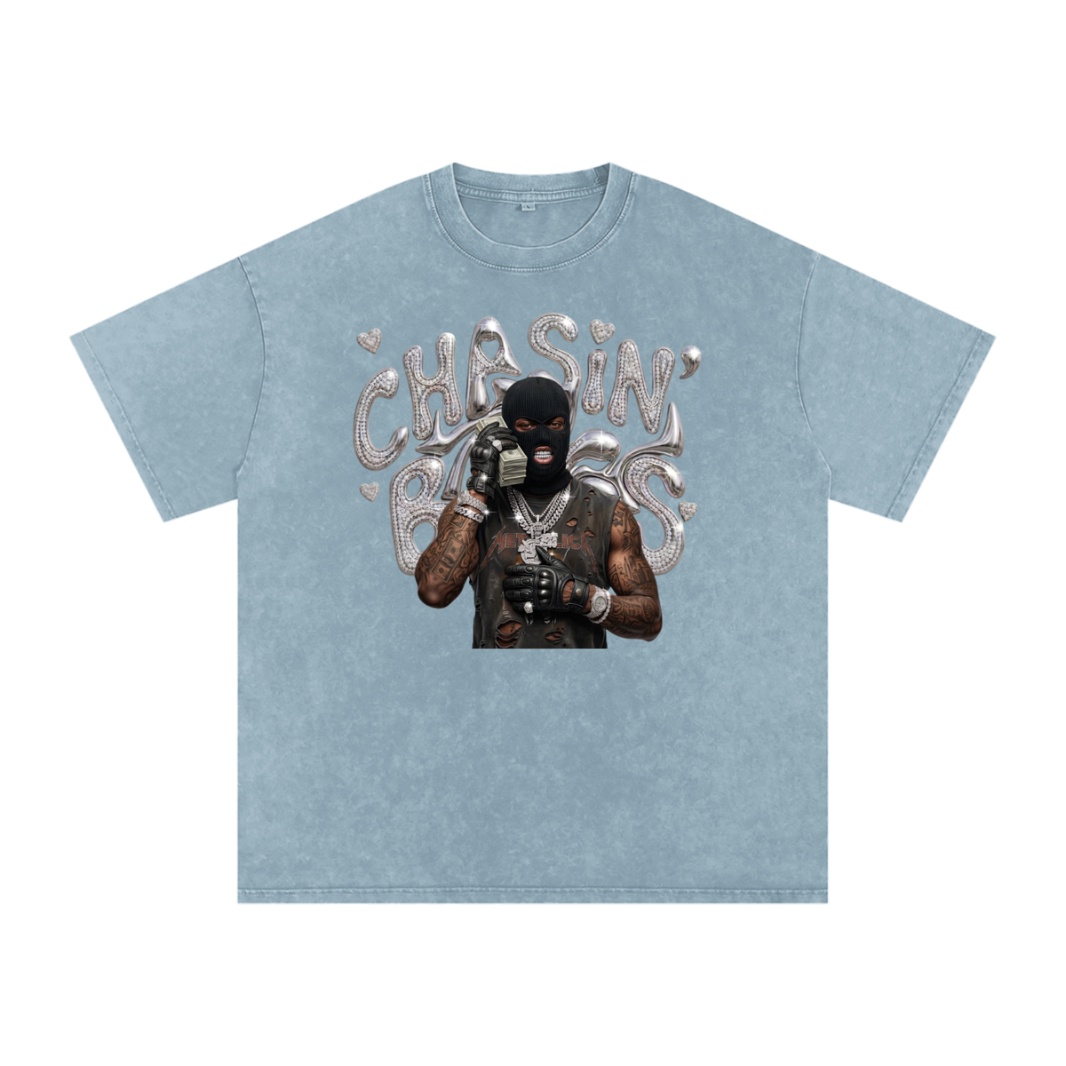 Snow Washed Oversized Cotton T-Shirt