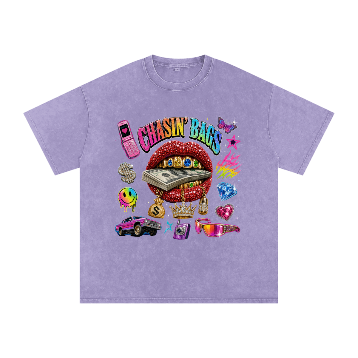 Snow Washed Oversized Cotton T-Shirt