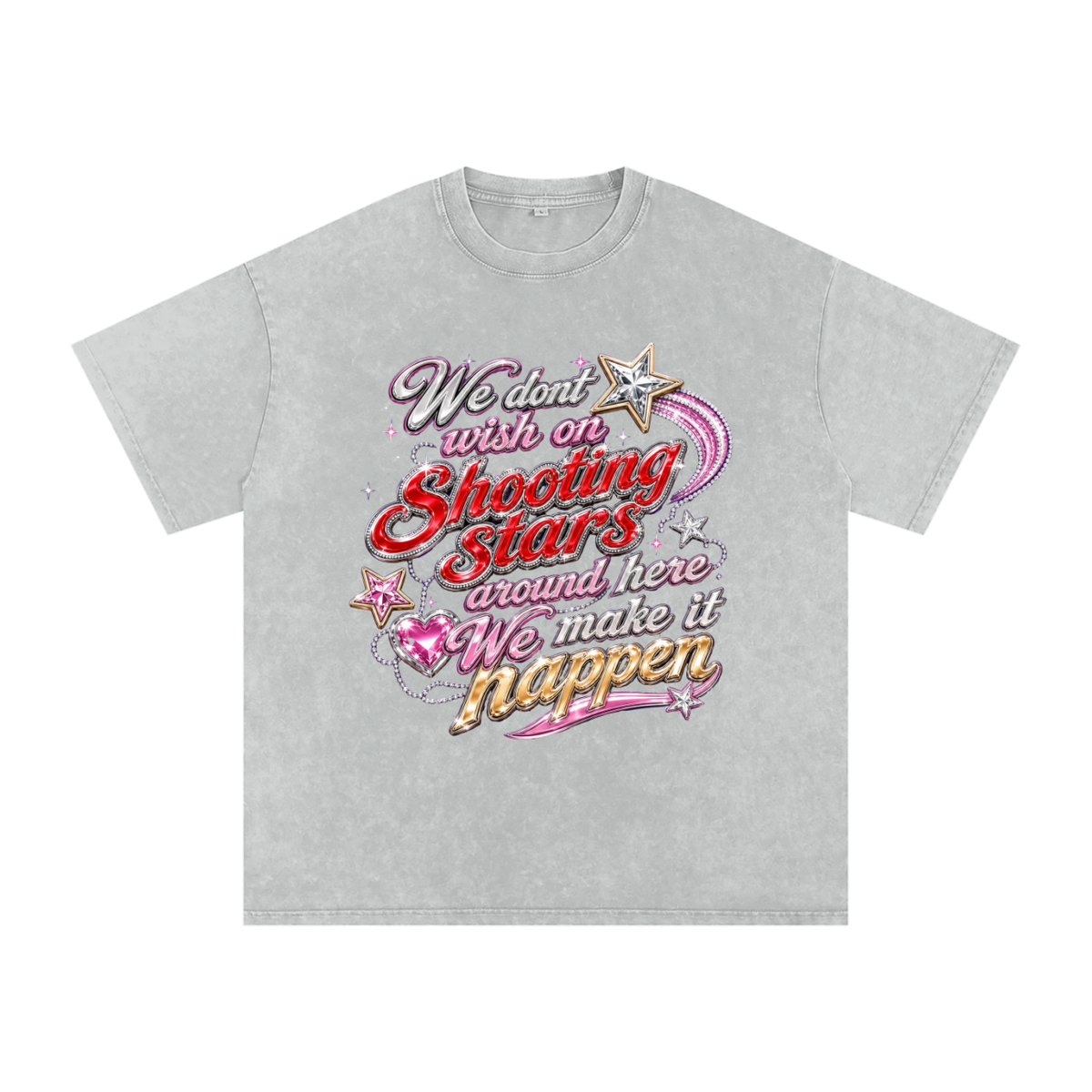 Snow Washed Oversized Cotton T-Shirt