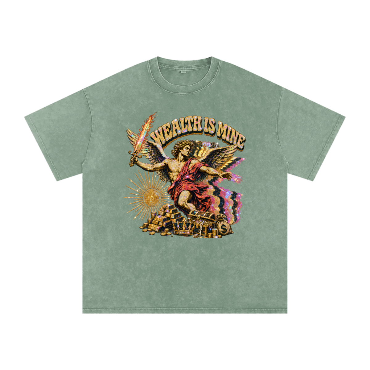 Snow Washed Oversized Cotton T-Shirt