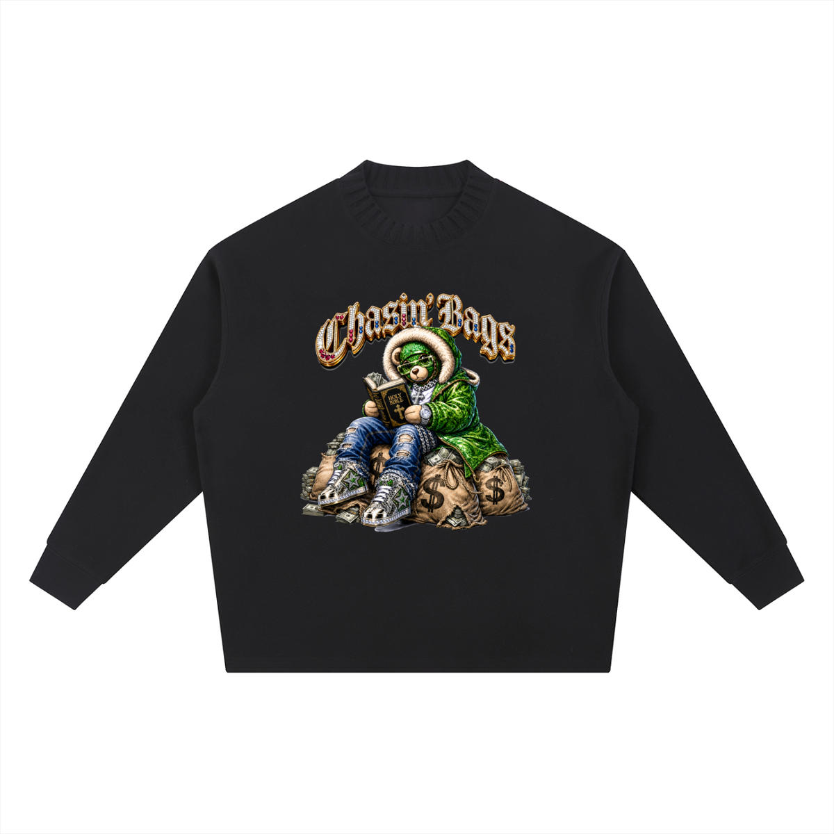 BEARY Knitted Round Neck Oversize Sweatshirt
