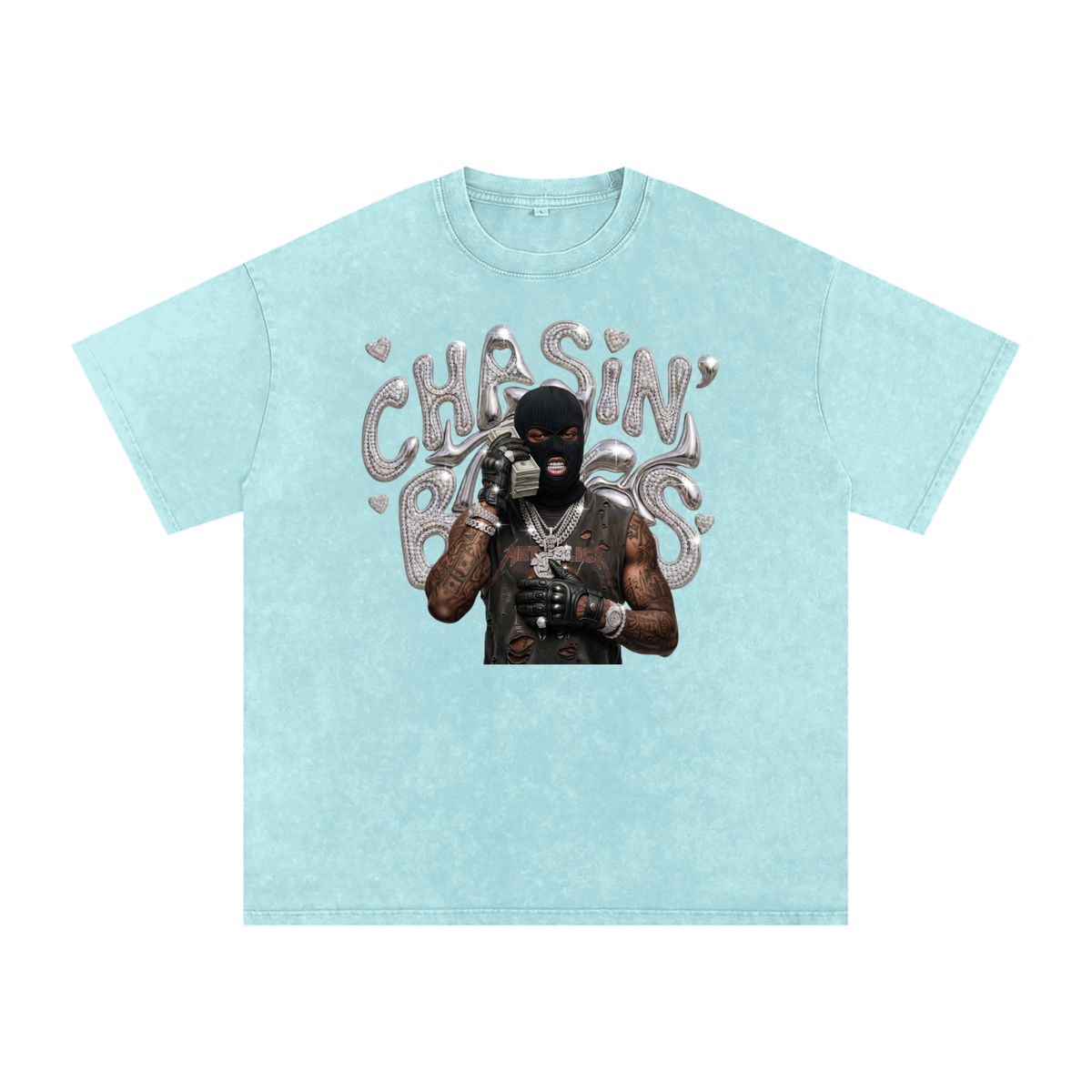 Snow Washed Oversized Cotton T-Shirt