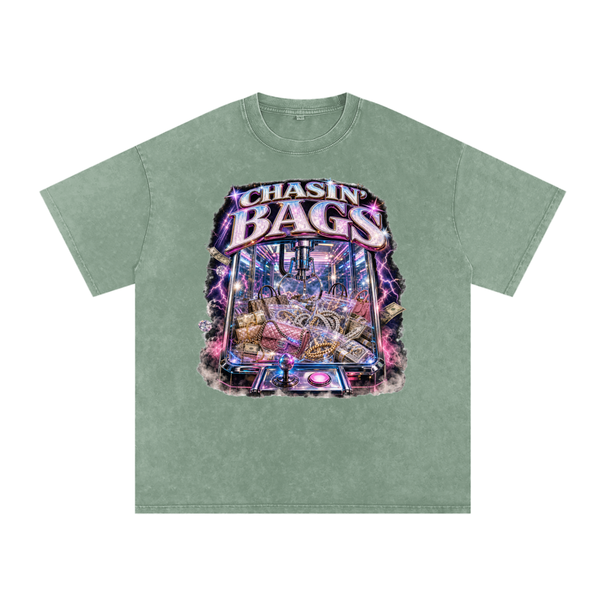 Snow Washed Oversized Cotton T-Shirt
