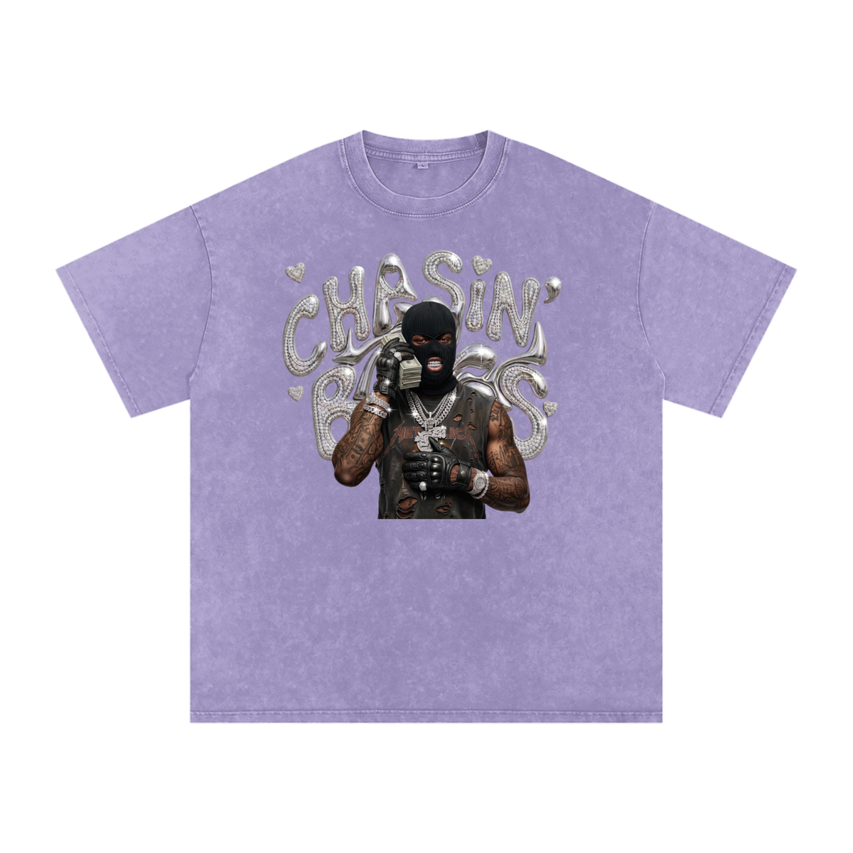 Snow Washed Oversized Cotton T-Shirt
