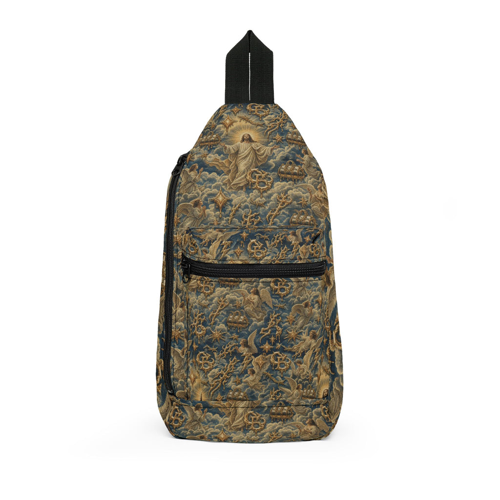 Vintage JESUS Sling Bag — Distressed Tapestry Crossbody for Everyday Carry