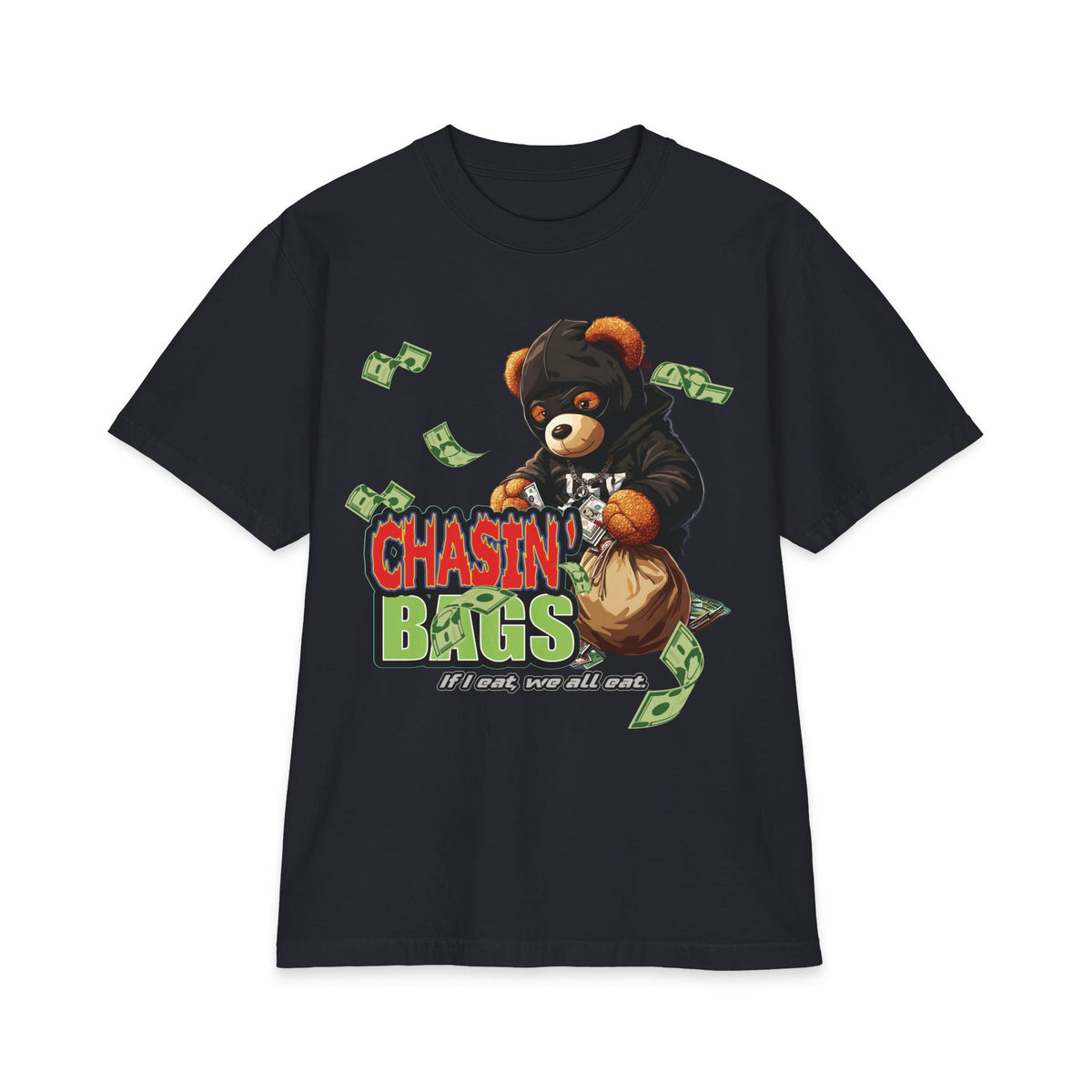 Chasin' Bags Bear Graphic Tee — Money Hustle Streetwear T-Shirt