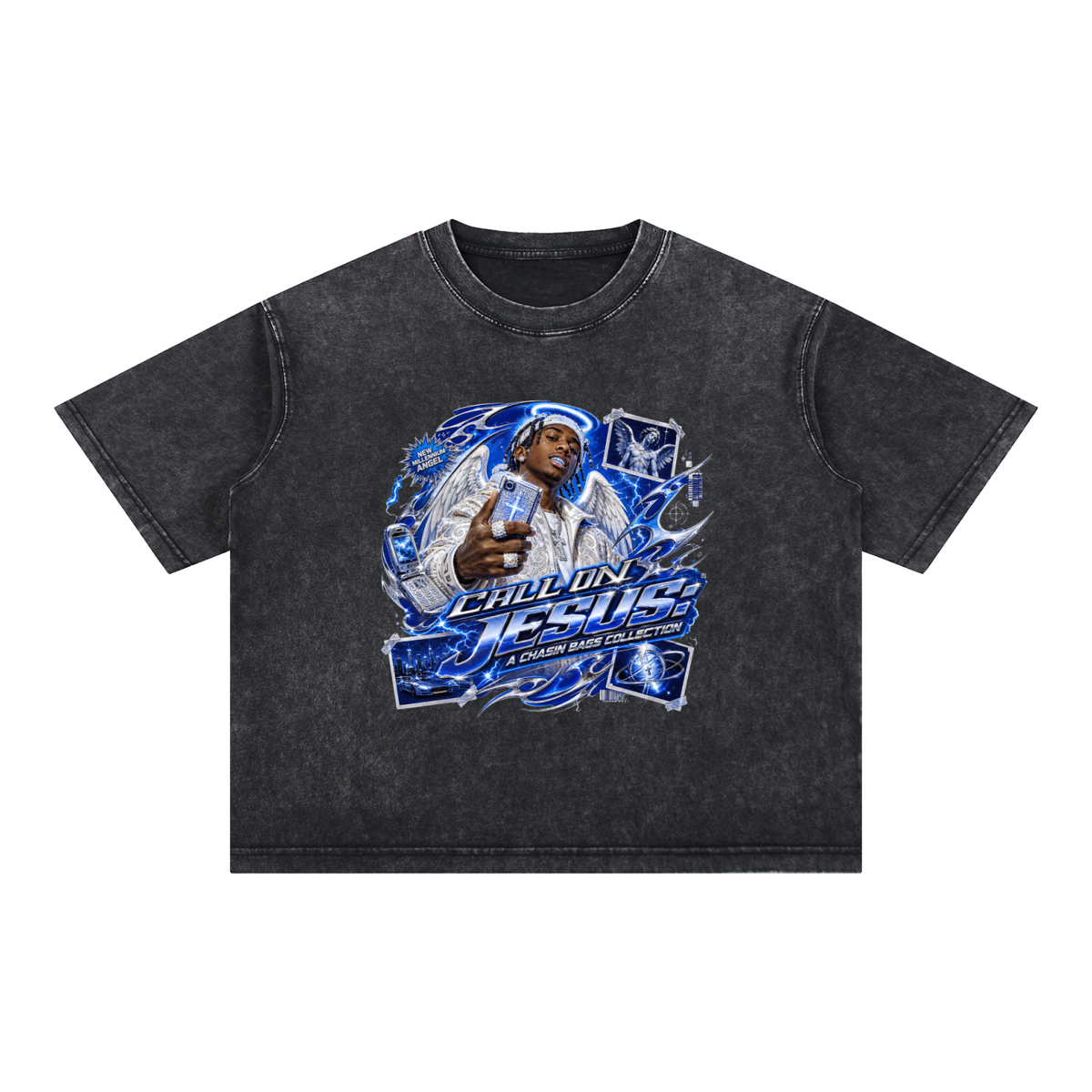 CALL ON Mineral Wash Boxy Cotton T-Shirt