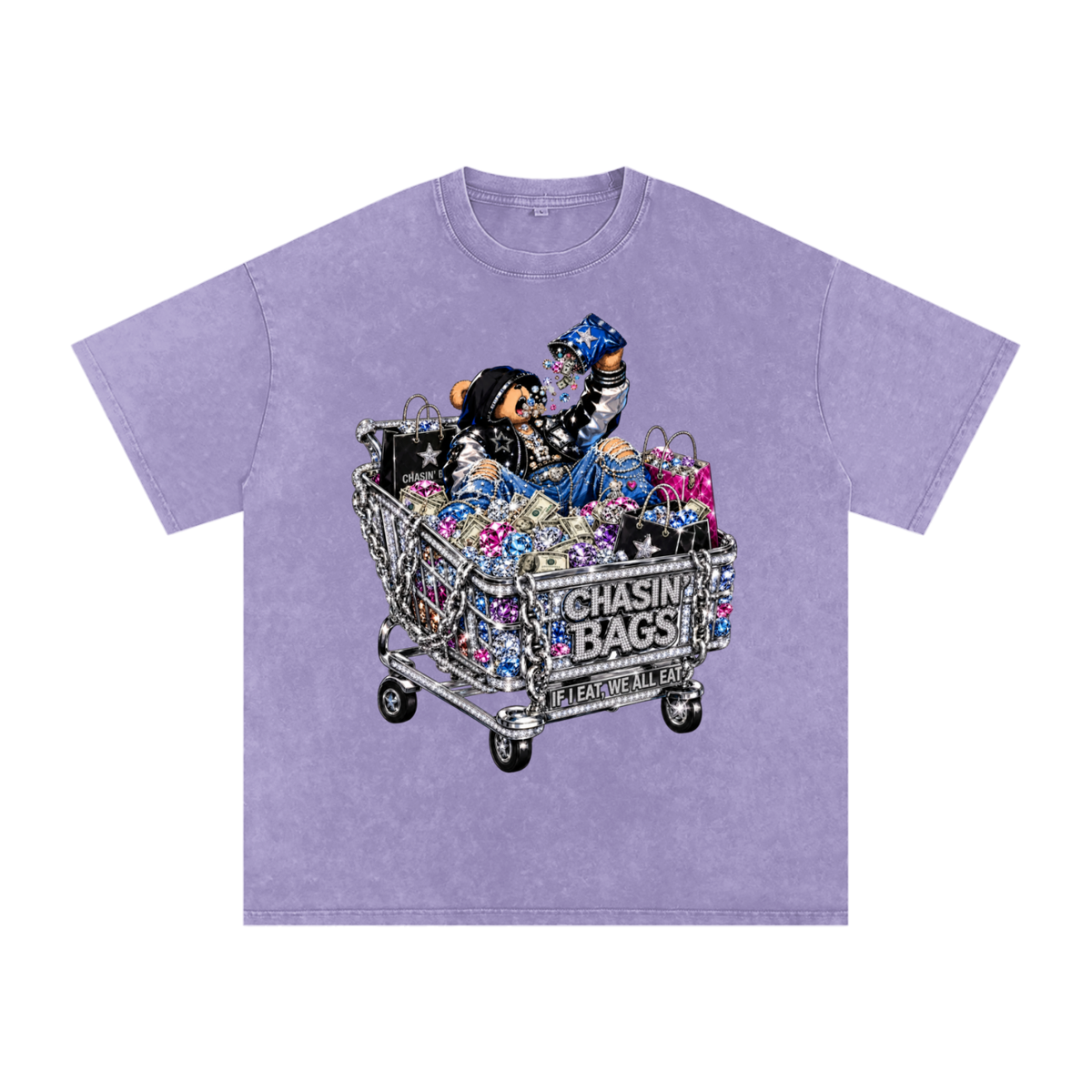 IF I EAT BEARY ON Snow Washed Oversized Cotton T-Shirt