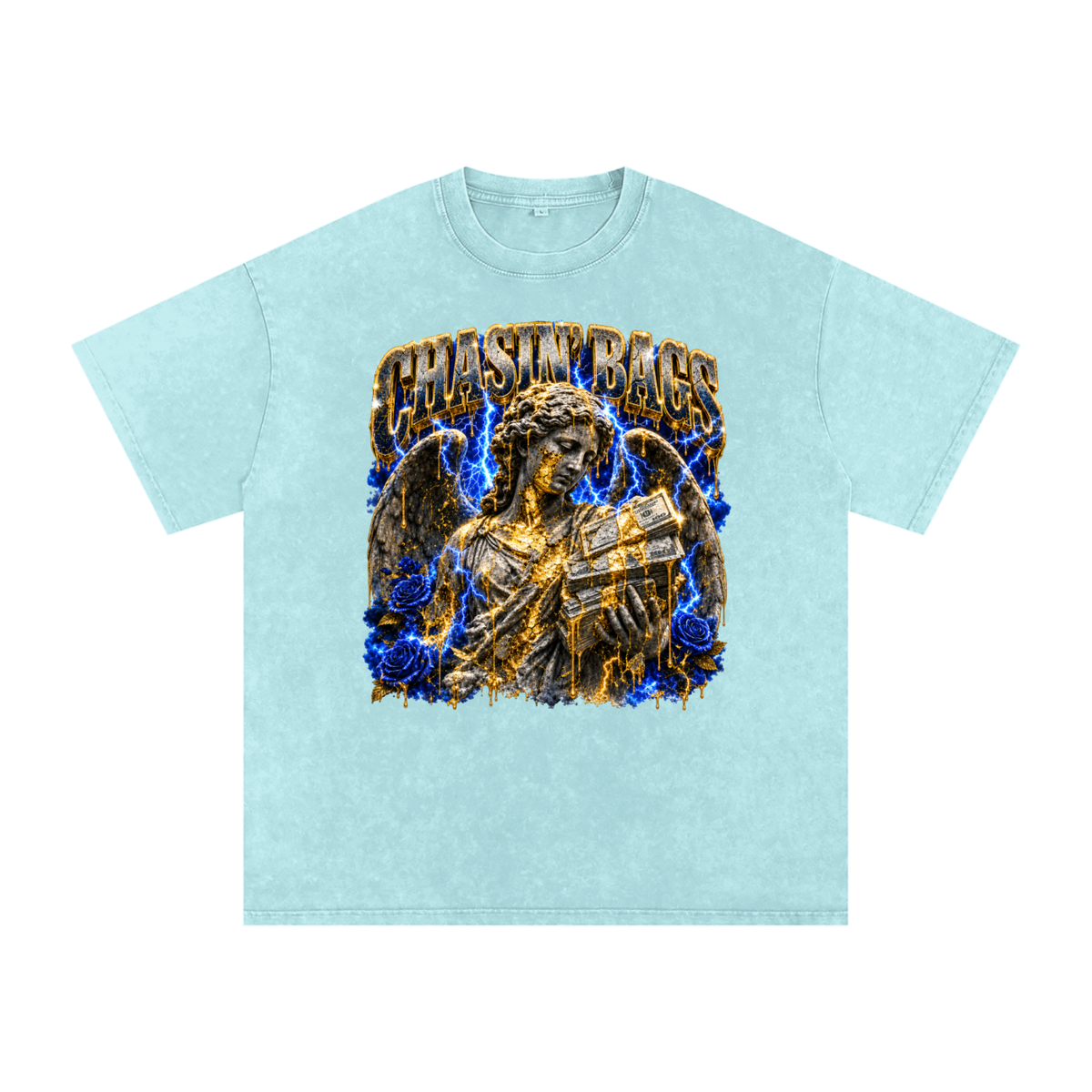 Snow Washed Oversized Cotton T-Shirt