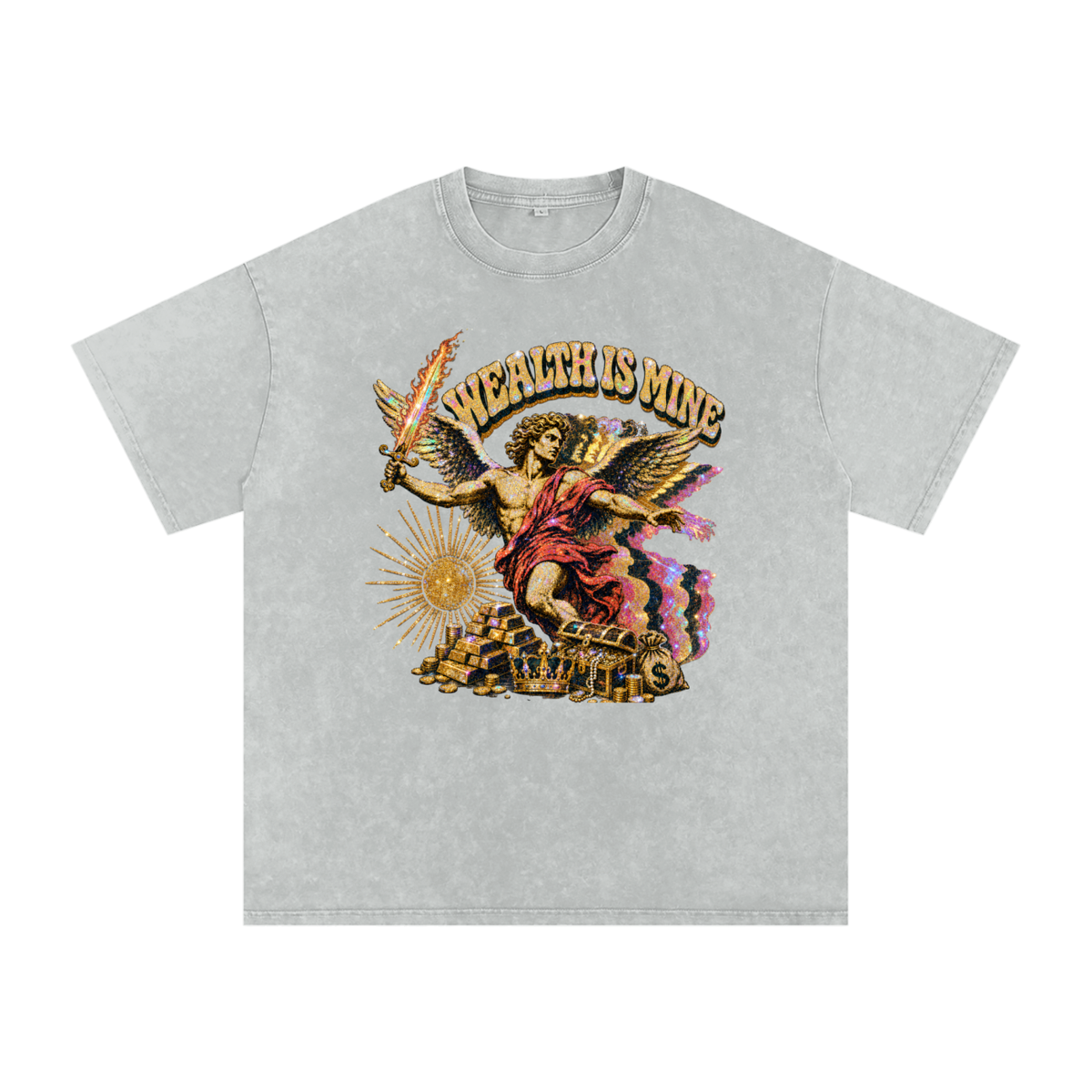 Snow Washed Oversized Cotton T-Shirt